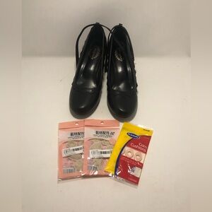 Dola Lovely Elegant Black Women's Heeled Shoes with Plush supporters lot